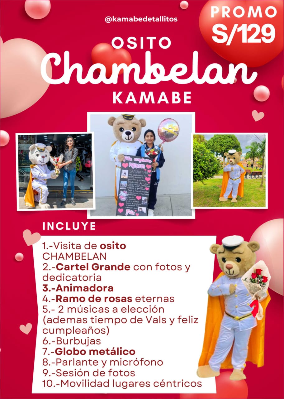 SORPRESA PAQUETE DE OSITO CHAMBELAN - 129 SOLES